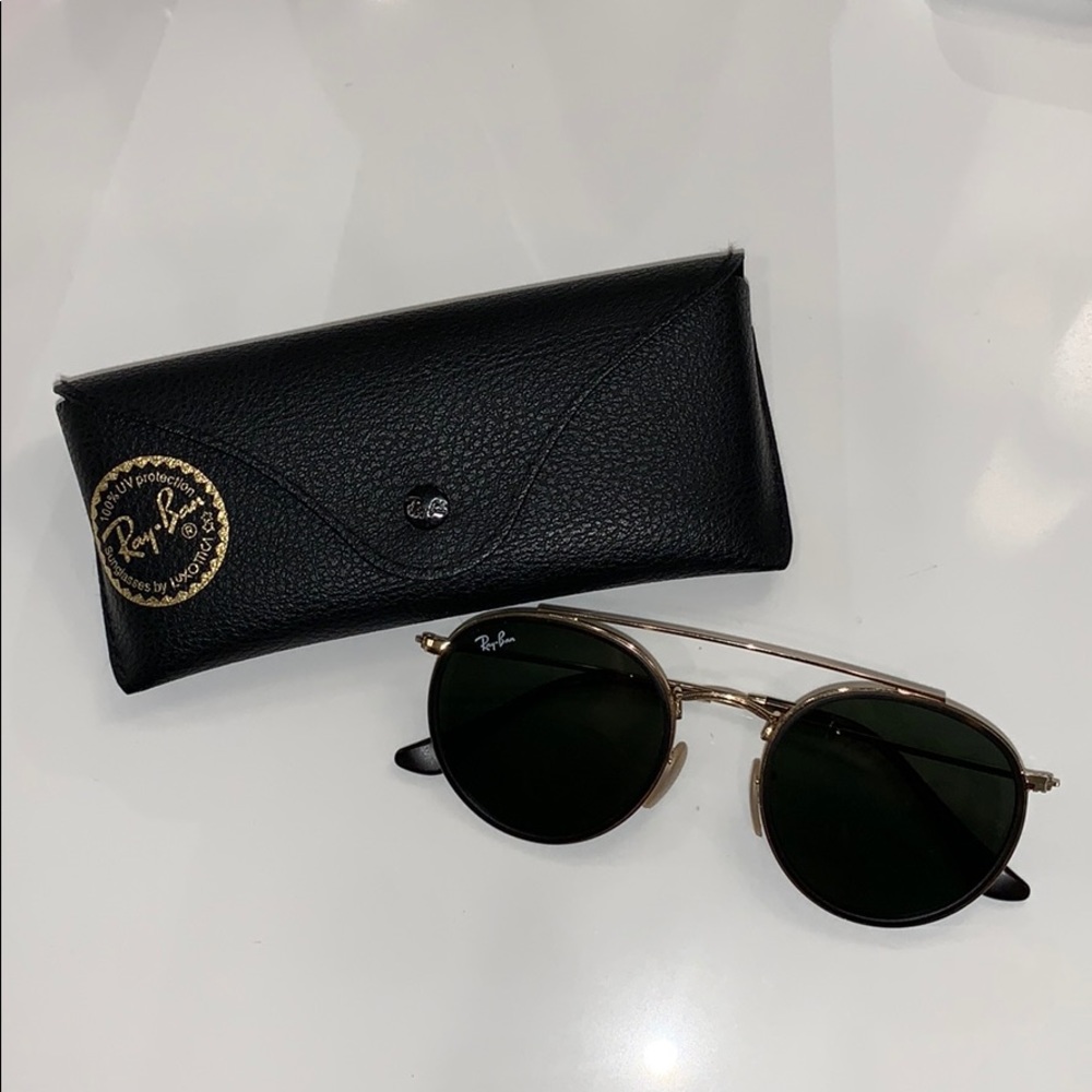 Black Ray-Ban Round Double Bridge Sunglasses